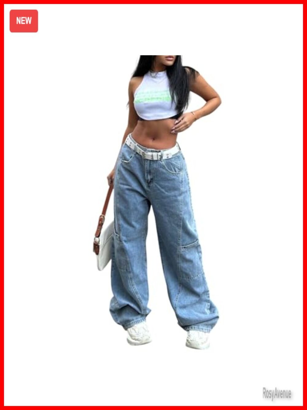 Wide Leg Cargo Jeans Low Rise Baggy Denim Pants